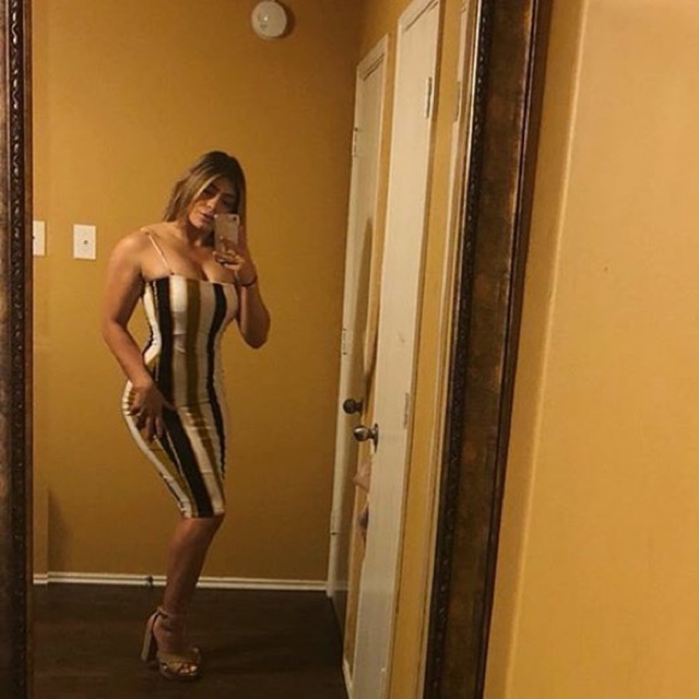 Stripes mid thigh summer dress
